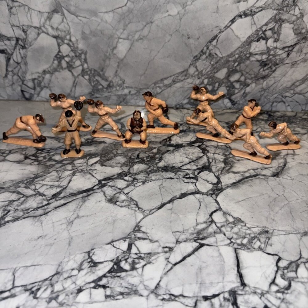 Vintage Ajax Baseball Player Figures Hard Plastic 1960s Lot 11 Cake Toppers